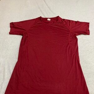 Burgundy short sleeve athletic men small shirt. SKU341 #activewear